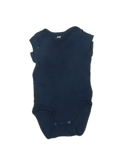 Pre-owned H&m Babies' Short Sleeve Onesie In Blue