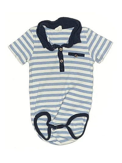 Pre-owned H&m Babies' Short Sleeve Onesie In Blue