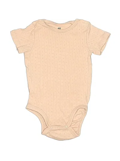 Pre-owned H&m Babies' Short Sleeve Onesie In Brown