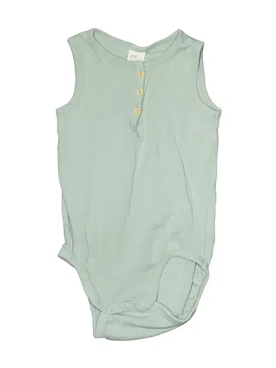 Pre-owned H&m Babies' Short Sleeve Onesie In Green