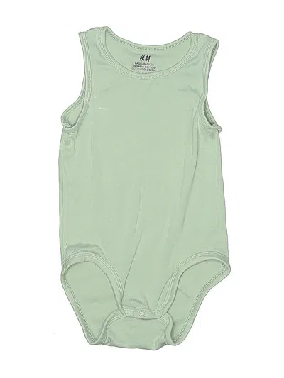 Pre-owned H&m Kids' Short Sleeve Onesie In Green