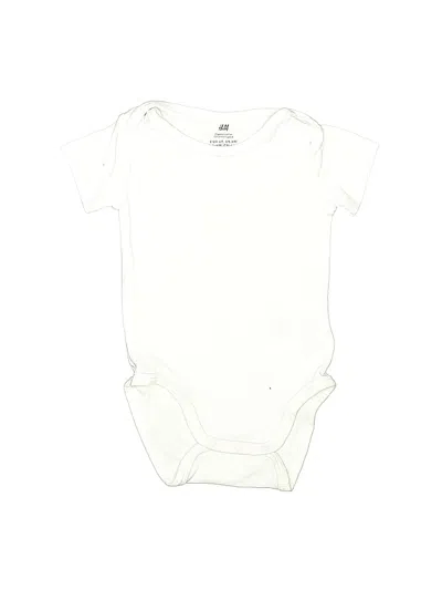 Pre-owned H&m Babies' Short Sleeve Onesie In White