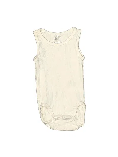 Pre-owned H&m Babies' Short Sleeve Onesie In White