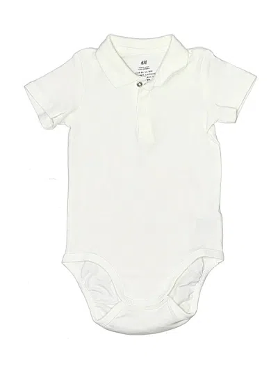 Pre-owned H&m Kids' Short Sleeve Onesie In White
