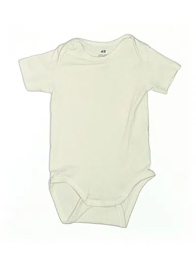 Pre-owned H&m Babies' Short Sleeve Onesie In White