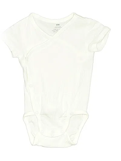 Pre-owned H&m Babies' Short Sleeve Onesie In White
