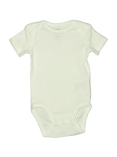 Pre-owned H&m Babies' Short Sleeve Onesie In White