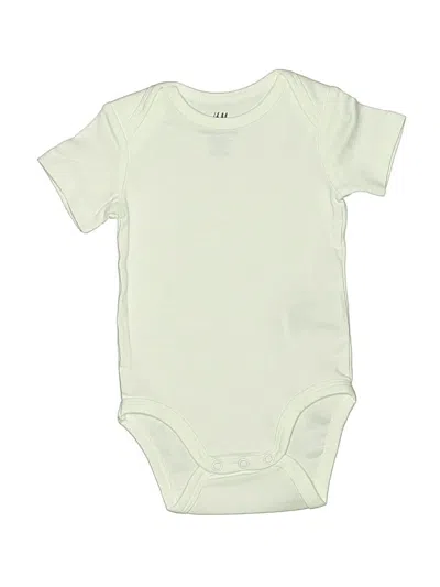 Pre-owned H&m Babies' Short Sleeve Onesie In White