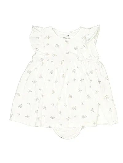 Pre-owned H&m Babies' Short Sleeve Outfit In White