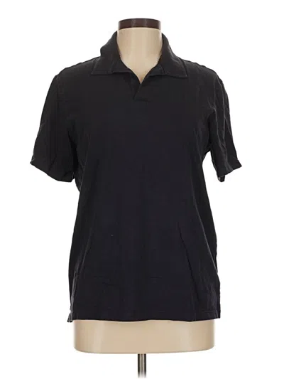 Pre-owned H&m Short Sleeve Polo Shirt In Black