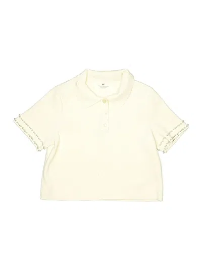 Pre-owned H&m Kids' Short Sleeve Polo Shirt In Ivory