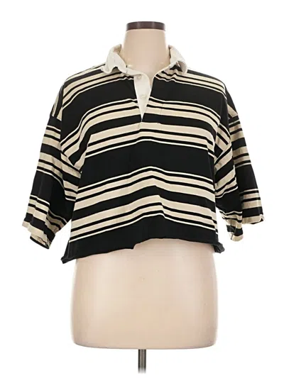 Pre-owned H&m Short Sleeve Polo Shirt In Tan