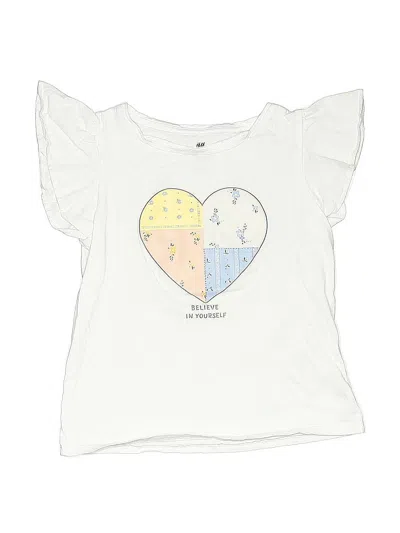 Pre-owned H&m Kids' Short Sleeve T-shirt In White