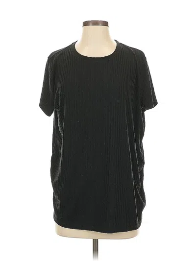 Pre-owned H&m Short Sleeve Top Black Crew Neck Tops