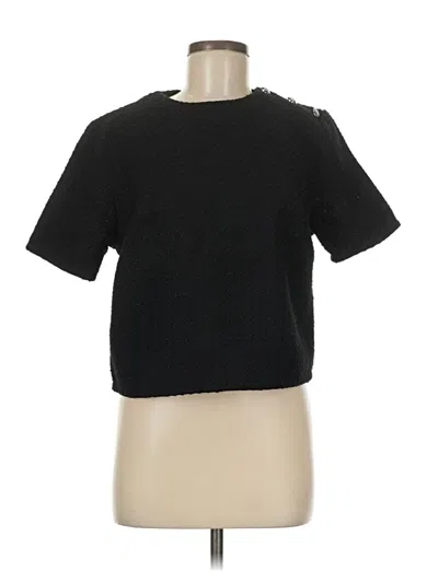 Pre-owned H&m Short Sleeve Top Black Crew Neck Tops