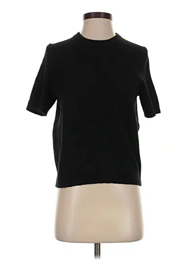 Pre-owned H&m Short Sleeve Top Black Mock Neckline Tops