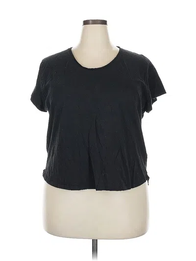 Pre-owned H&m Short Sleeve Top Black Scoop Neck Tops