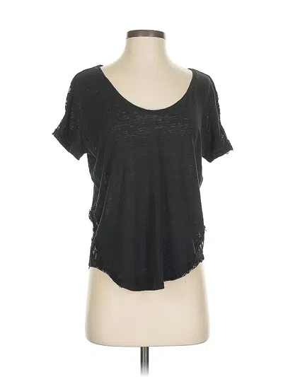 Pre-owned H&m Short Sleeve Top Black Scoop Neck Tops