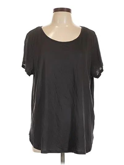 Pre-owned H&m Short Sleeve Top Black Scoop Neck Tops