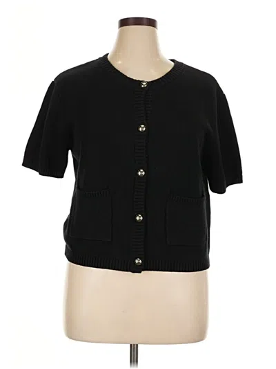 Pre-owned H&m Short Sleeve Top Black Square Neckline Tops
