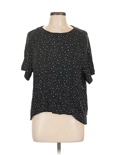 Pre-owned H&m Short Sleeve Top Black Stars Pattern Crew Neck Tops