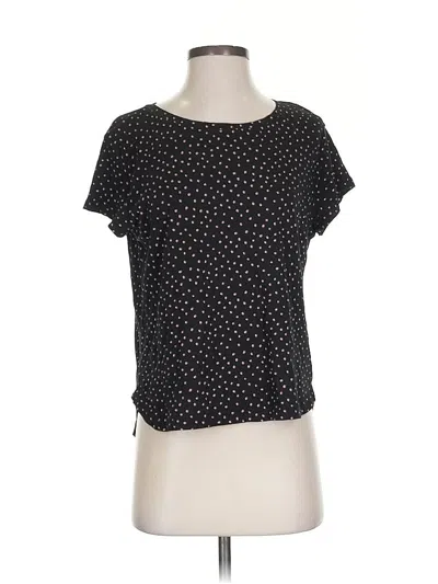 Pre-owned H&m Short Sleeve Top Black Stars Pattern Scoop Neck Tops