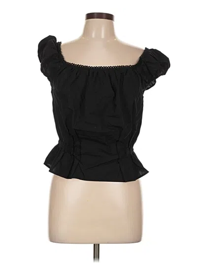 Pre-owned H&m Short Sleeve Top Black Strapless Neckline Tops