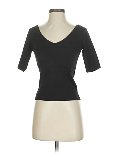 Pre-owned H&m Short Sleeve Top Black Sweetheart Neckline Tops