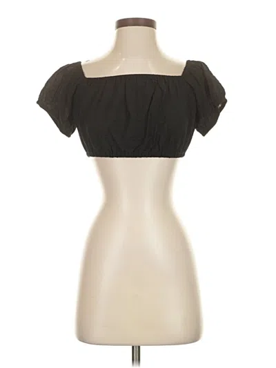 H&m Short Sleeve Top Black Sweetheart Neckline Tops