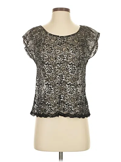 Pre-owned H&m Short Sleeve Top Black Sweetheart Neckline Tops
