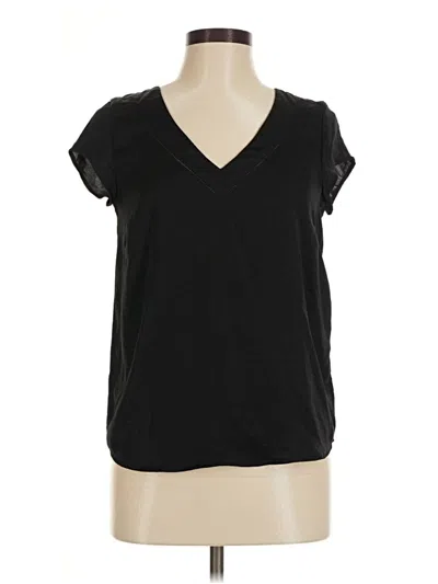 Pre-owned H&m Short Sleeve Top Black V-neck Tops