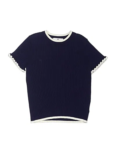 Pre-owned H&m Kids' Short Sleeve Top Blue Crew Neck Tops