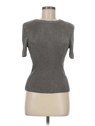 H&m Short Sleeve Top Gray Boatneck Tops