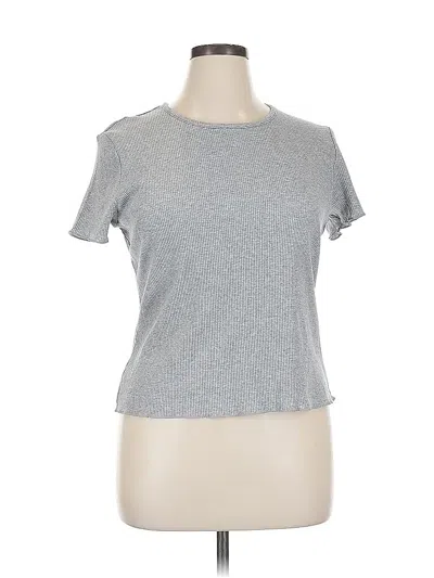 Pre-owned H&m Short Sleeve Top Gray Crew Neck Tops