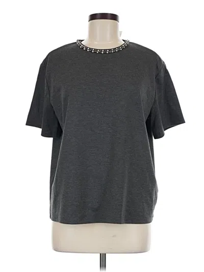 Pre-owned H&m Short Sleeve Top Gray Crew Neck Tops