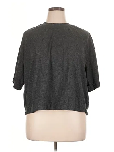 Pre-owned H&m Short Sleeve Top Gray Crew Neck Tops