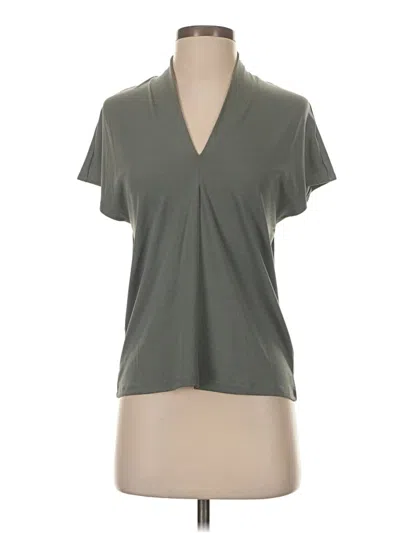 Pre-owned H&m Short Sleeve Top Gray V-neck Tops