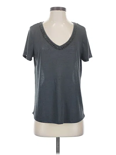 Pre-owned H&m Short Sleeve Top Gray V-neck Tops