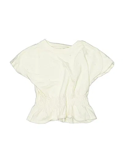 Pre-owned H&m Kids' Short Sleeve Top Ivory Cowl Neck Tops In White