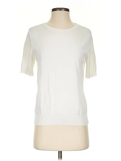 Pre-owned H&m Short Sleeve Top Ivory Crew Neck Tops