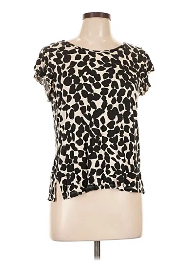 Pre-owned H&m Short Sleeve Top Ivory Keyhole Neckline Tops
