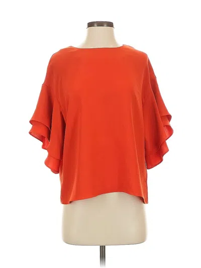 Pre-owned H&m Short Sleeve Top Orange Boatneck Tops