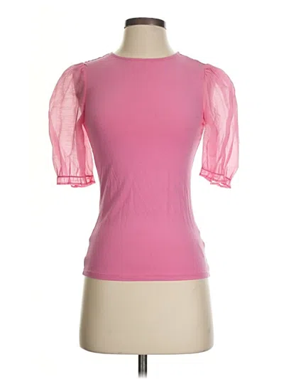 Pre-owned H&m Short Sleeve Top Pink Sweetheart Neckline Tops