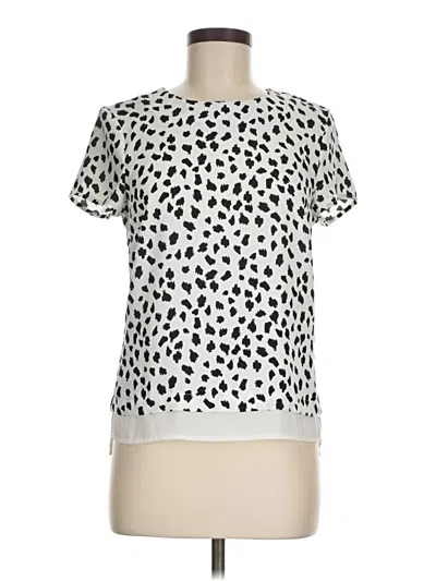 Pre-owned H&m Short Sleeve Top Silver Animal Print Pattern Crew Neck Tops
