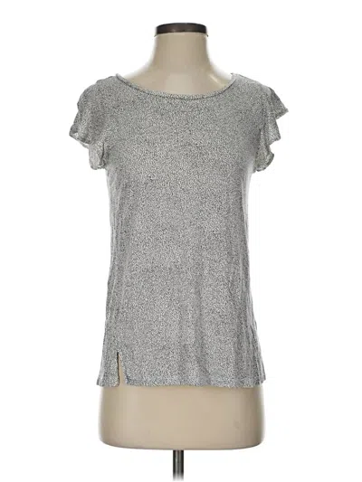 Pre-owned H&m Short Sleeve Top Silver Keyhole Neckline Tops
