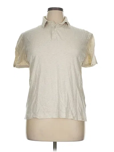 Pre-owned H&m Short Sleeve Top Silver Mock Neckline Tops