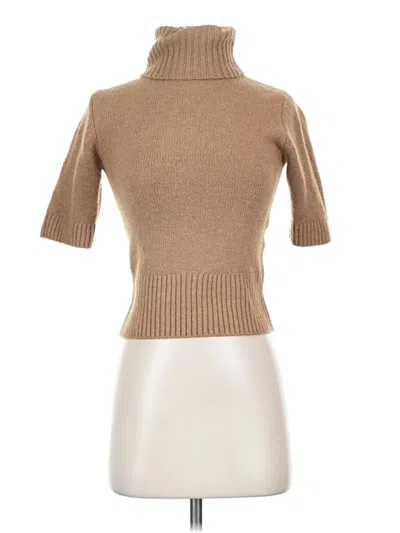 Pre-owned H&m Short Sleeve Top Tan Turtleneck Tops