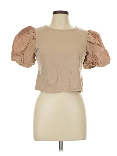 Pre-owned H&m Short Sleeve T-shirt In Tan