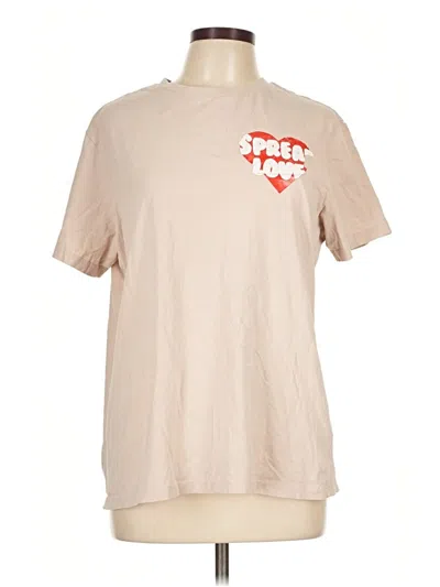 Pre-owned H&m Short Sleeve T-shirt In Tan