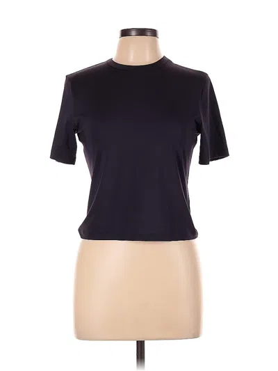 Pre-owned H&m Short Sleeve Turtleneck In Black